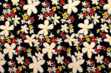 Tissu Popeline Coton Imprimé Fleur Tiara Noir -Au Mètre