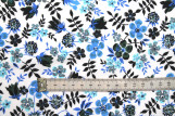 Tissu Popeline Coton Imprimé Fleur Zoé Bleu -Au Mètre