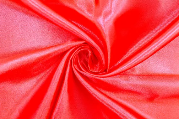 Tissu Satin Polyester Rouge -Au Mètre