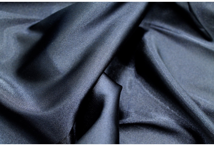 Tissu Satin Elasthanne Marine -Au Mètre