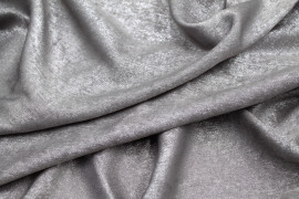 Tissu Satin Foil Gris Brillant Argent -Au Mètre