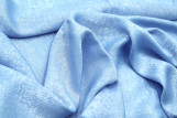 Tissu Satin Foil Bleu Brillant Argent -Au Mètre