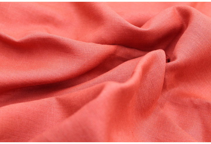 Tissu Lin Uni Rouille 100% -Au Mètre