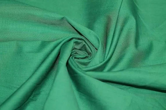 Tissu Popeline Unie 100% Coton Vert Drapeau -Au Metre