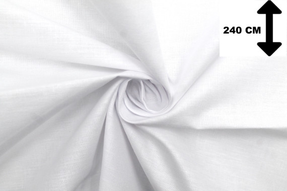 Tissu Toile Polycoton Grande Largeur Uni Blanc -Au Mètre