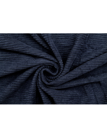 Tissu Velours Maille Côtelé Marine -Au Mètre
