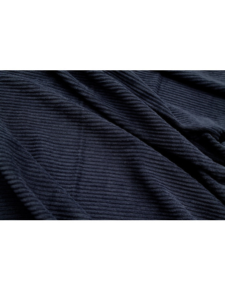 Tissu Velours Maille Côtelé Marine -Au Mètre