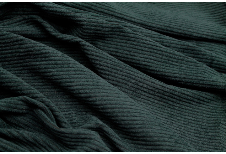 Tissu Velours Maille Côtelé Vert Sapin -Au Mètre