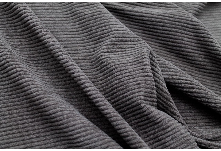 Tissu Velours Maille Côtelé Taupe -Au Mètre