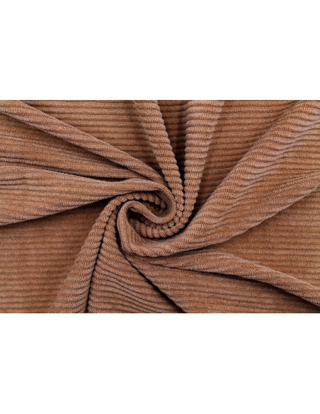 Tissu Velours Maille Côtelé Camel -Au Mètre