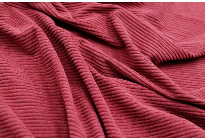Tissu Velours Maille Côtelé Rouille -Au Mètre