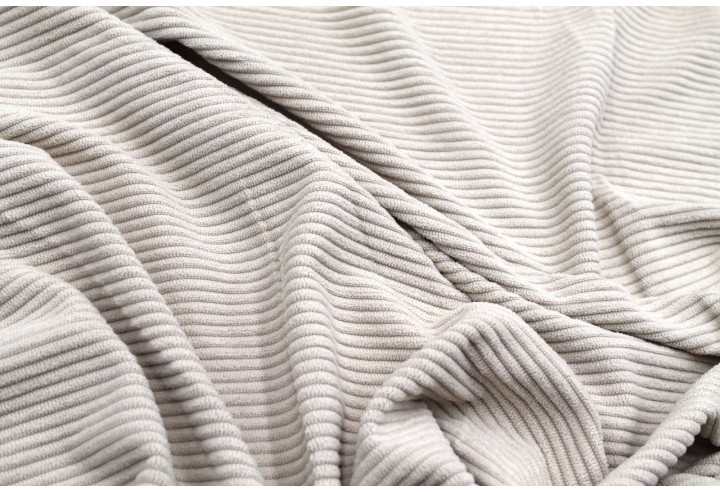 Tissu Velours Maille Côtelé Beige clair -Au Mètre