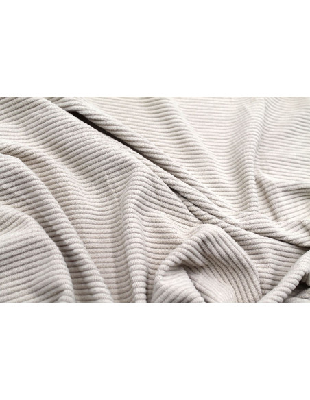 Tissu Velours Maille Côtelé Beige clair -Au Mètre