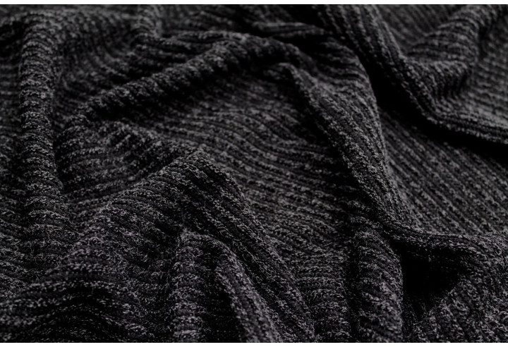 Tissu Maille Pull Devil Gris foncé -Au Mètre