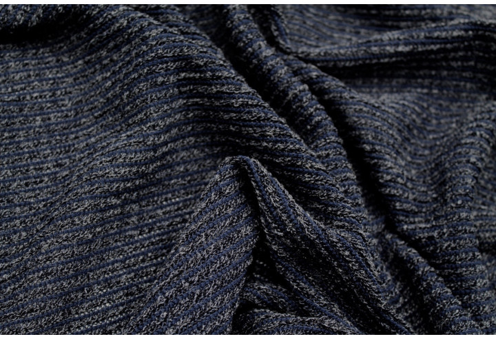 Tissu Maille Pull Devil Marine -Au Mètre