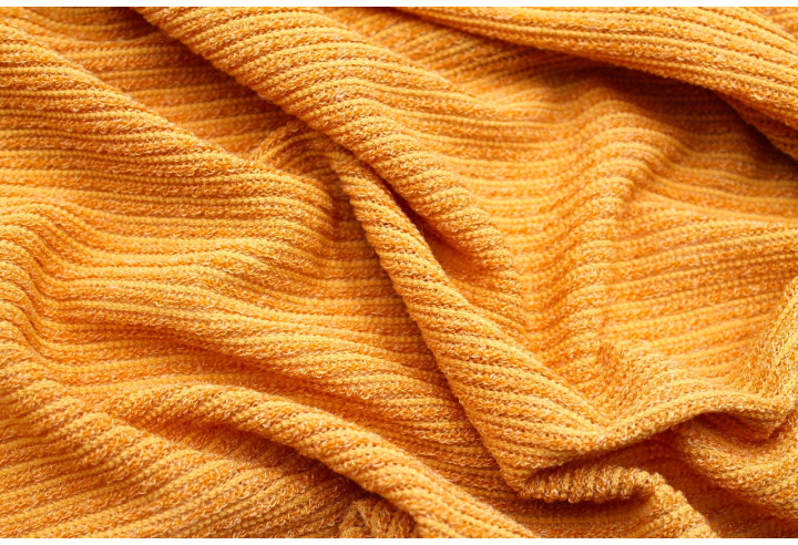 Tissu Maille Pull Devil Safran -Au Mètre