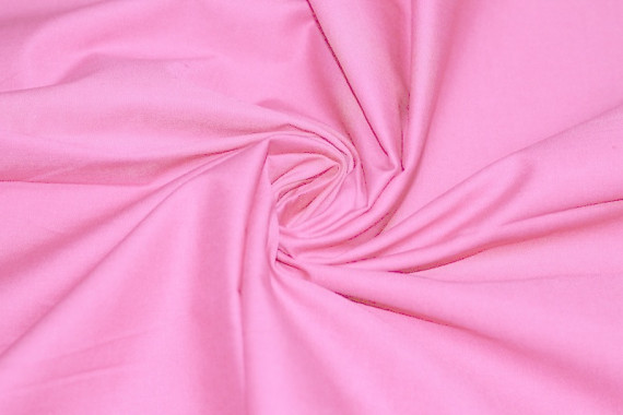 Tissu Popeline Unie 100% Coton Rose clair -Au Mètre