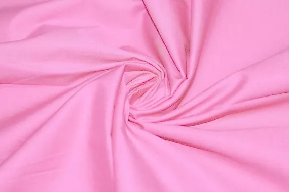 Tissu Popeline Unie 100% Coton Rose clair -Coupon de 3 mètres