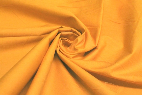 Tissu Popeline Unie 100% Coton Safran -Coupon de 3 mètres