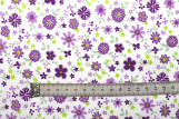 Tissu Popeline Coton Imprimé Fleur Rosace Violet -Au Mètre