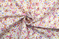 Tissu Popeline Coton Imprimé Fleur Tina Rose -Au Mètre