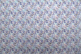 Tissu Popeline Coton Imprimé Fleur Céline Bleu -Au Mètre