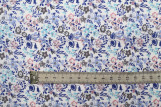 Tissu Popeline Coton Imprimé Fleur Céline Bleu -Au Mètre