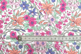Tissu Popeline Coton Imprimé Fleur Cléa Rose -Au Mètre