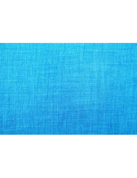 Tissu Voile Fluide Aspect Lin Uni Turquoise -Au Mètre