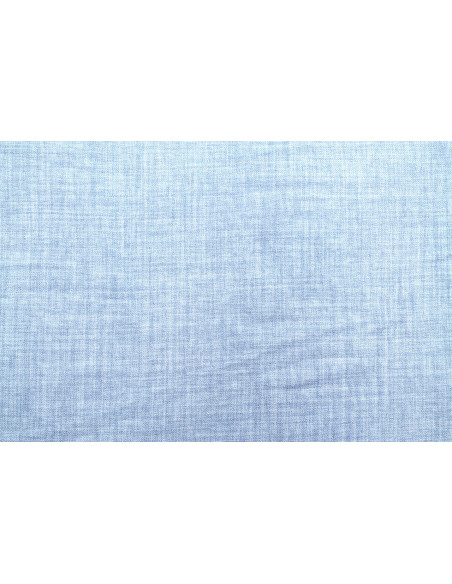 Tissu Voile Fluide Aspect Lin Uni Bleu Ciel -Au Mètre