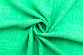 Tissu Voile Fluide Aspect Lin Uni Vert -Au Mètre