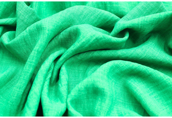 Tissu Voile Fluide Aspect Lin Uni Vert -Au Mètre
