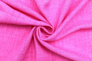Tissu Voile Fluide Aspect Lin Uni Fuchsia -Au Mètre