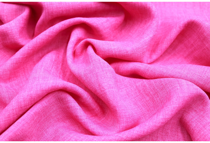 Tissu Voile Fluide Aspect Lin Uni Fuchsia -Au Mètre