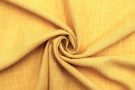 Tissu Voile Fluide Aspect Lin Uni Safran -Au Mètre