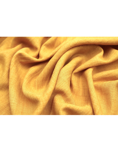Tissu Voile Fluide Aspect Lin Uni Safran -Au Mètre
