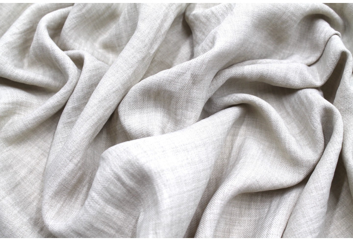 Tissu Voile Fluide Aspect Lin Uni Mastic -Au Mètre