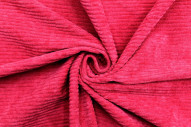 Tissu Velours Maille Côtelé Rouge -Au Mètre