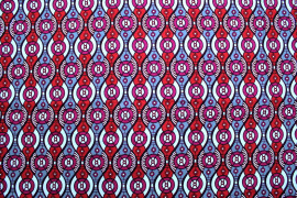 Tissu Coton Africain Wax Poka Rouge -Au Mètre