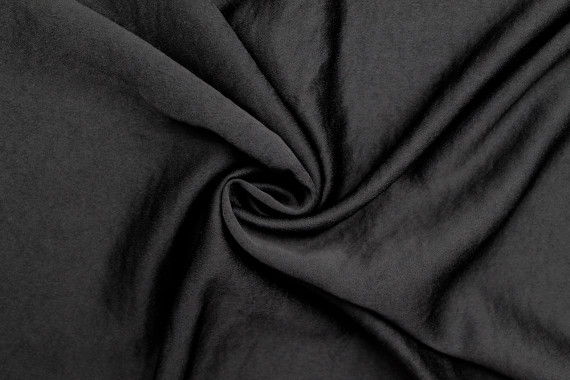 Tissu Satin Glacé Extensible Noir -Coupon de 3 mètres