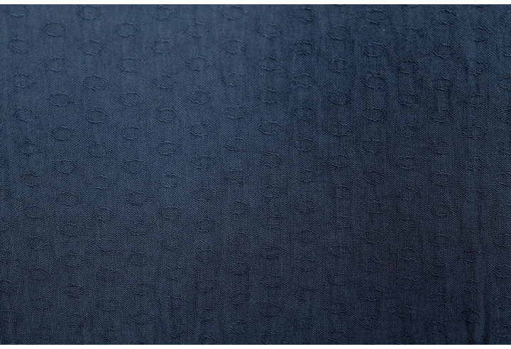 Tissu Voile Crêpe Fluide Relief Cercle Marine -Au Mètre