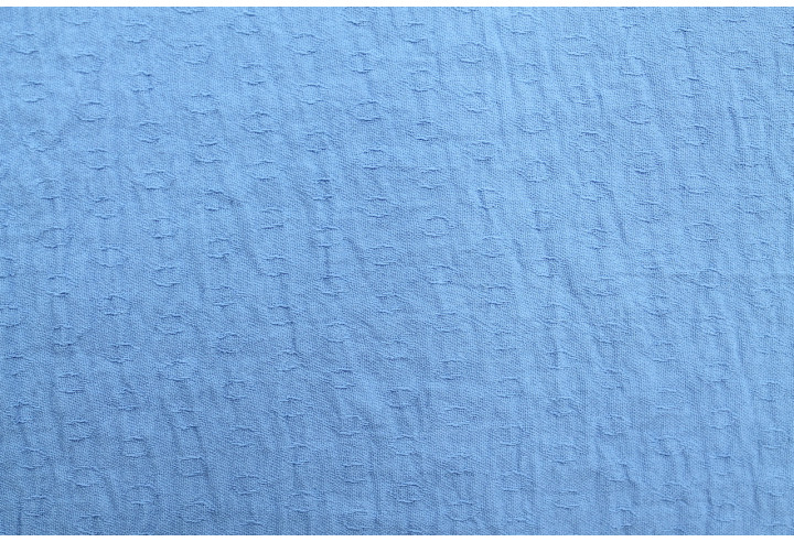 Tissu Voile Crêpe Fluide Relief Cercle Bleu -Au Mètre