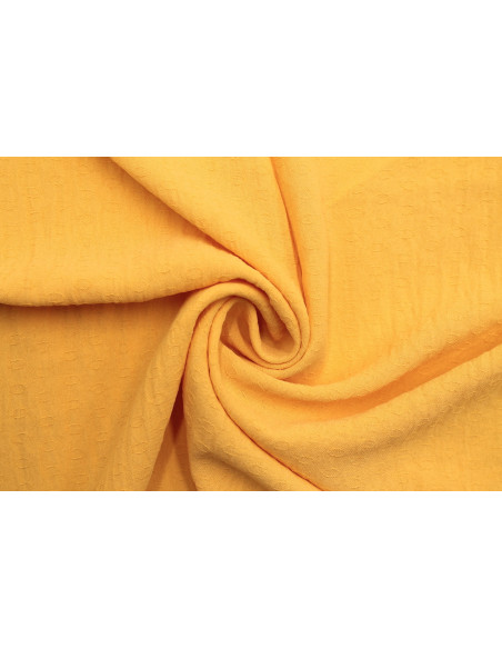 Tissu Voile Crêpe Fluide Relief Cercle Safran -Au Mètre