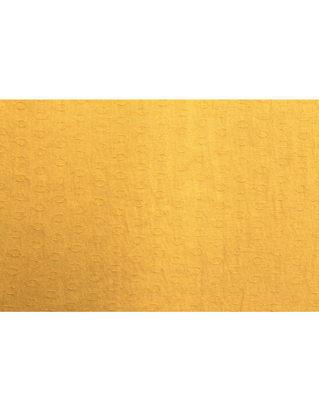 Tissu Voile Crêpe Fluide Relief Cercle Safran -Au Mètre