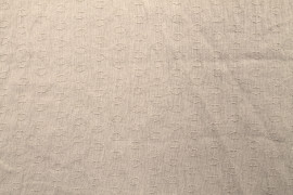 Tissu Voile Crêpe Fluide Relief Cercle Beige -Au Mètre