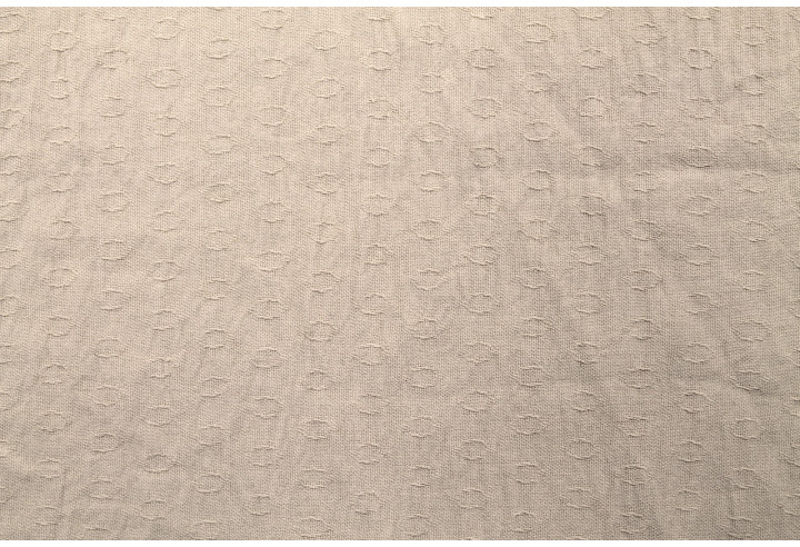 Tissu Voile Crêpe Fluide Relief Cercle Beige -Au Mètre