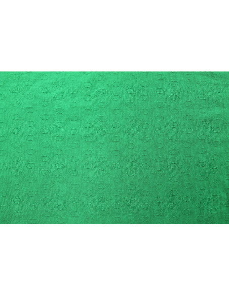 Tissu Voile Crêpe Fluide Relief Cercle Vert -Au Mètre