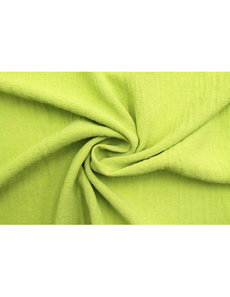 Tissu Voile Crêpe Fluide Relief Cercle Anis -Au Mètre