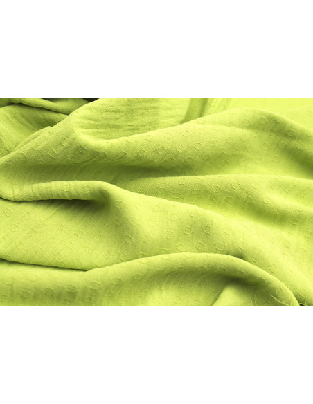 Tissu Voile Crêpe Fluide Relief Cercle Anis -Au Mètre