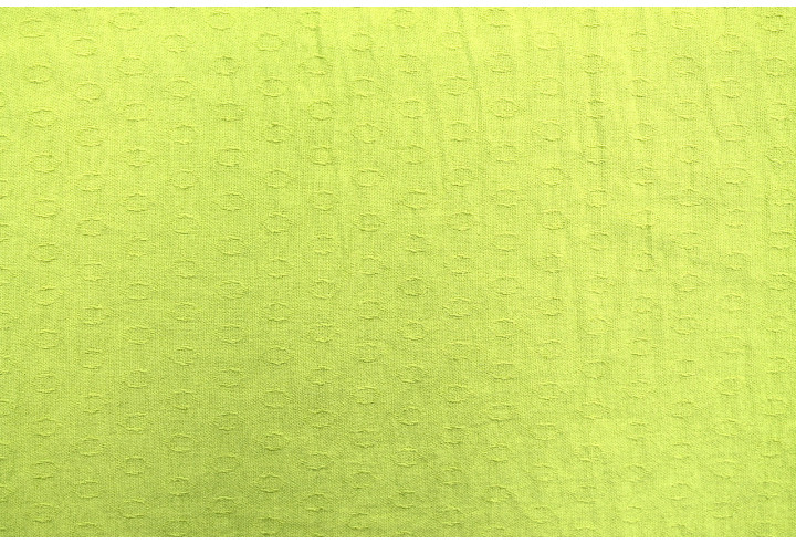 Tissu Voile Crêpe Fluide Relief Cercle Anis -Au Mètre